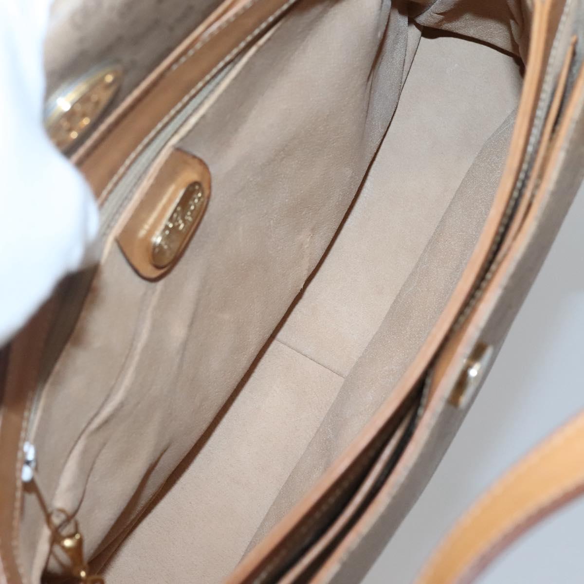 GUCCI Micro GG Supreme Hand Bag PVC Beige Gold 000 46 4857 Auth BA2398