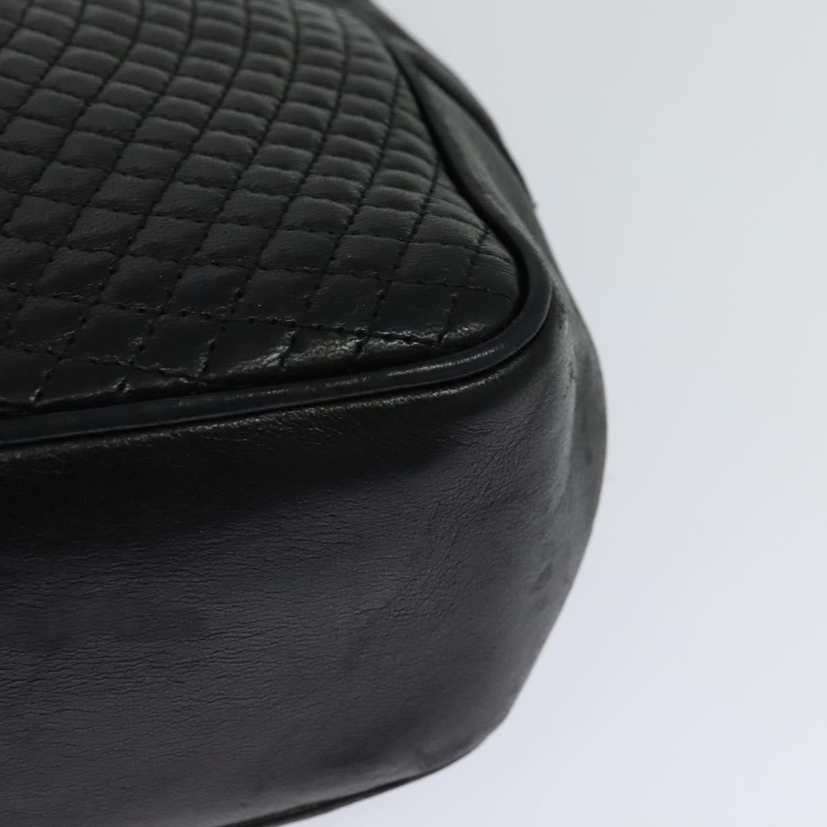 BALLY Chain Shoulder Bag Leather Black Auth BA240