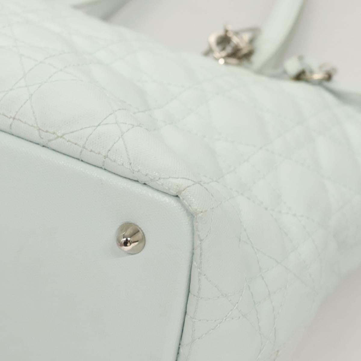 Christian Dior Canage Tote Bag Coated Canvas Light Blue Auth BA2401