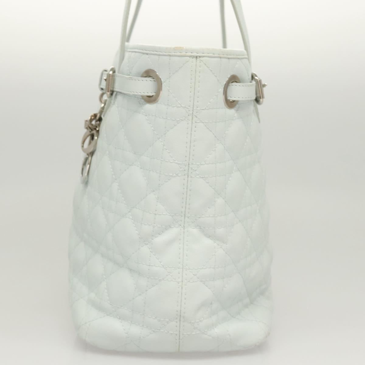 Christian Dior Canage Tote Bag Coated Canvas Light Blue Auth BA2401