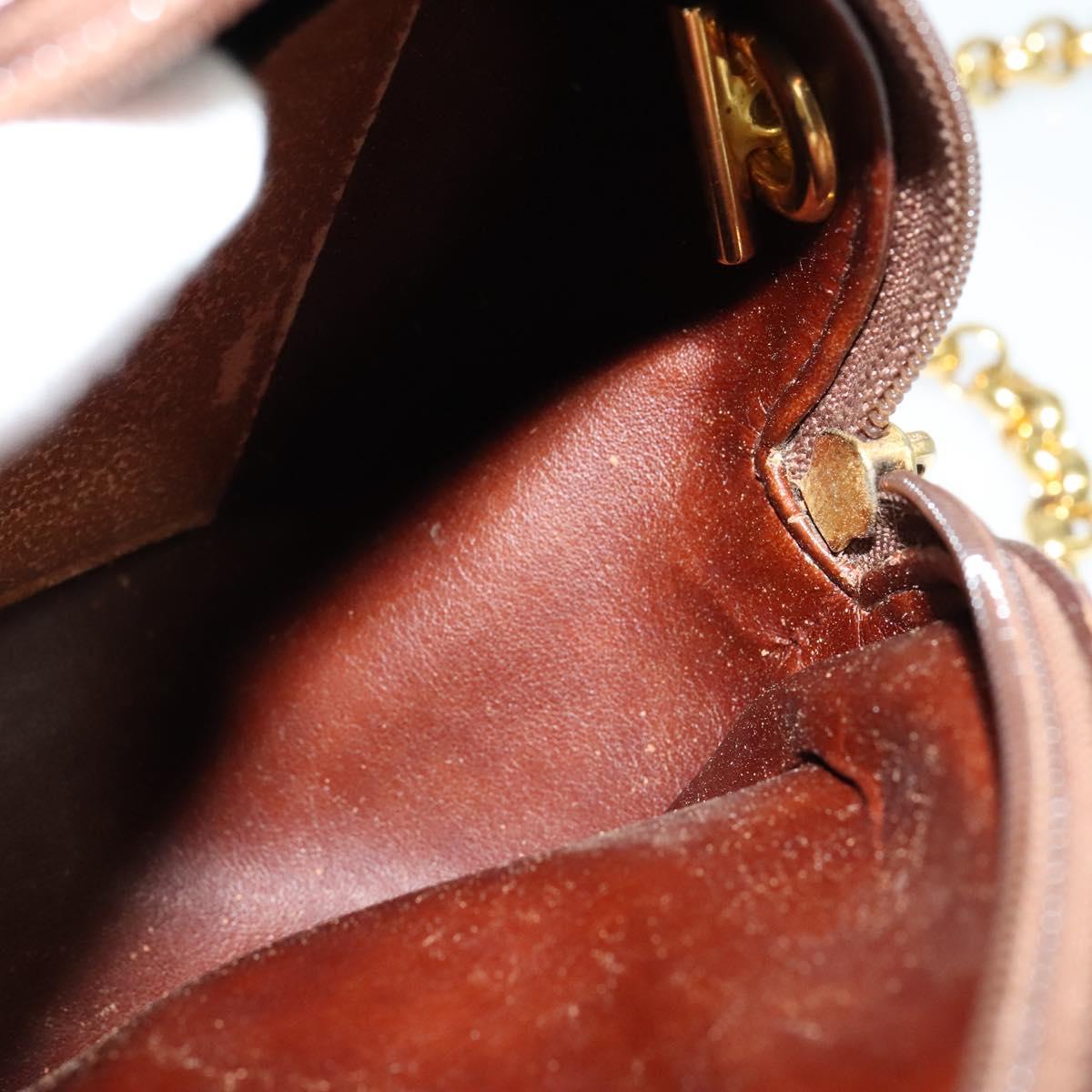 Burberrys Nova Check Chain Shoulder Bag PVC Leather Brown Beige Auth BA241