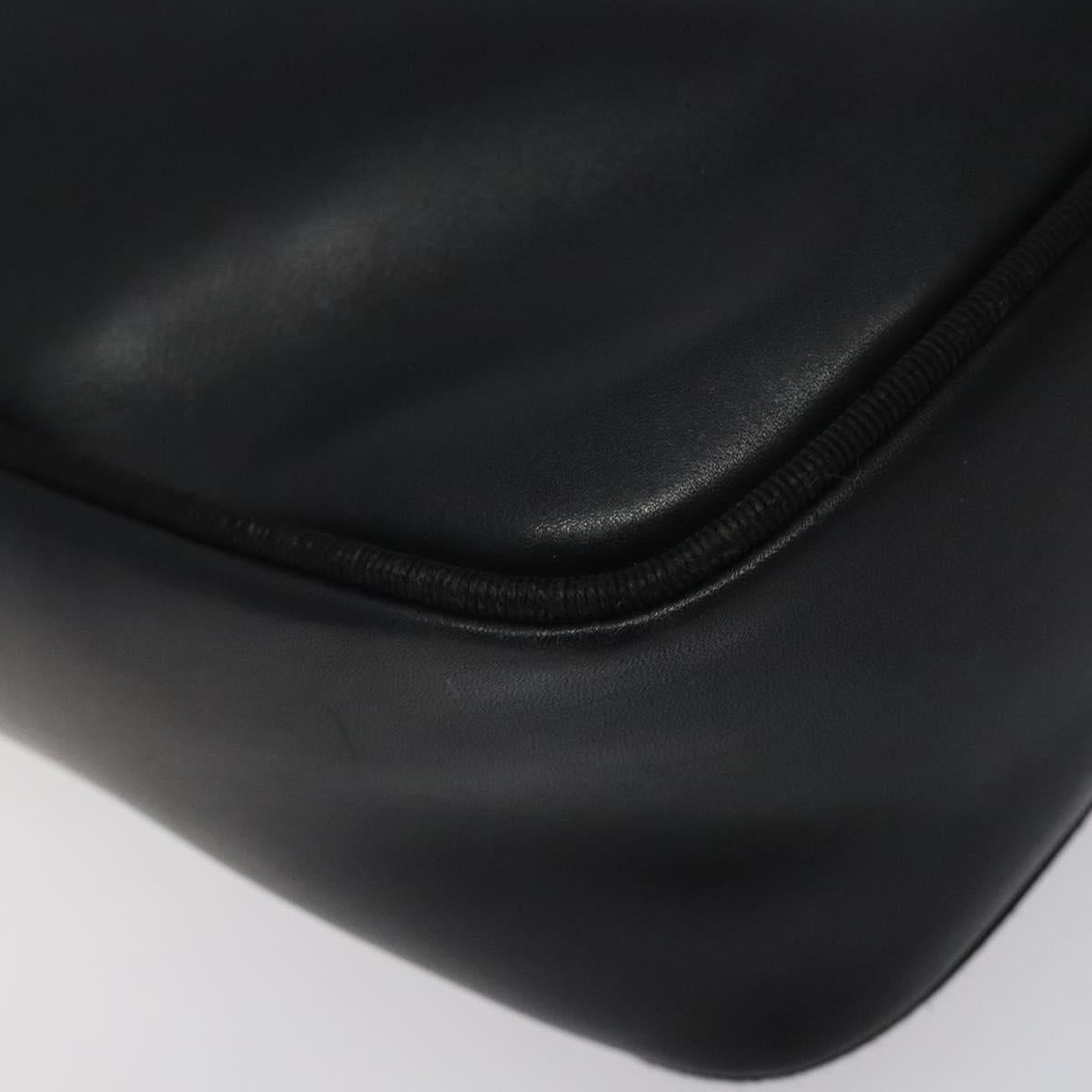 Salvatore Ferragamo Shoulder Bag Leather Black Gold Auth BA2412