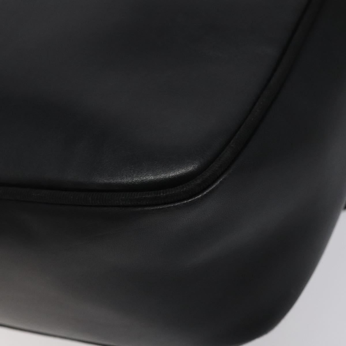 Salvatore Ferragamo Shoulder Bag Leather Black Gold Auth BA2412