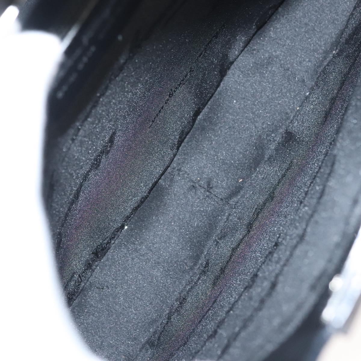 Salvatore Ferragamo Gancini Shoulder Bag Leather Black Silver Auth BA2413