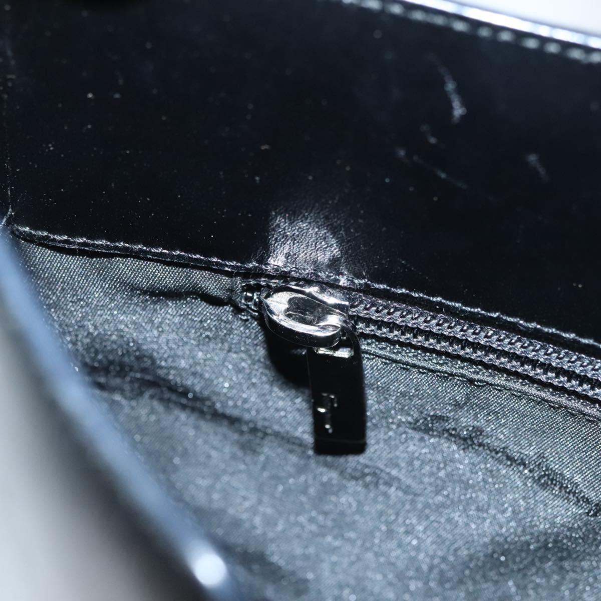 Salvatore Ferragamo Gancini Shoulder Bag Leather Black Silver Auth BA2413