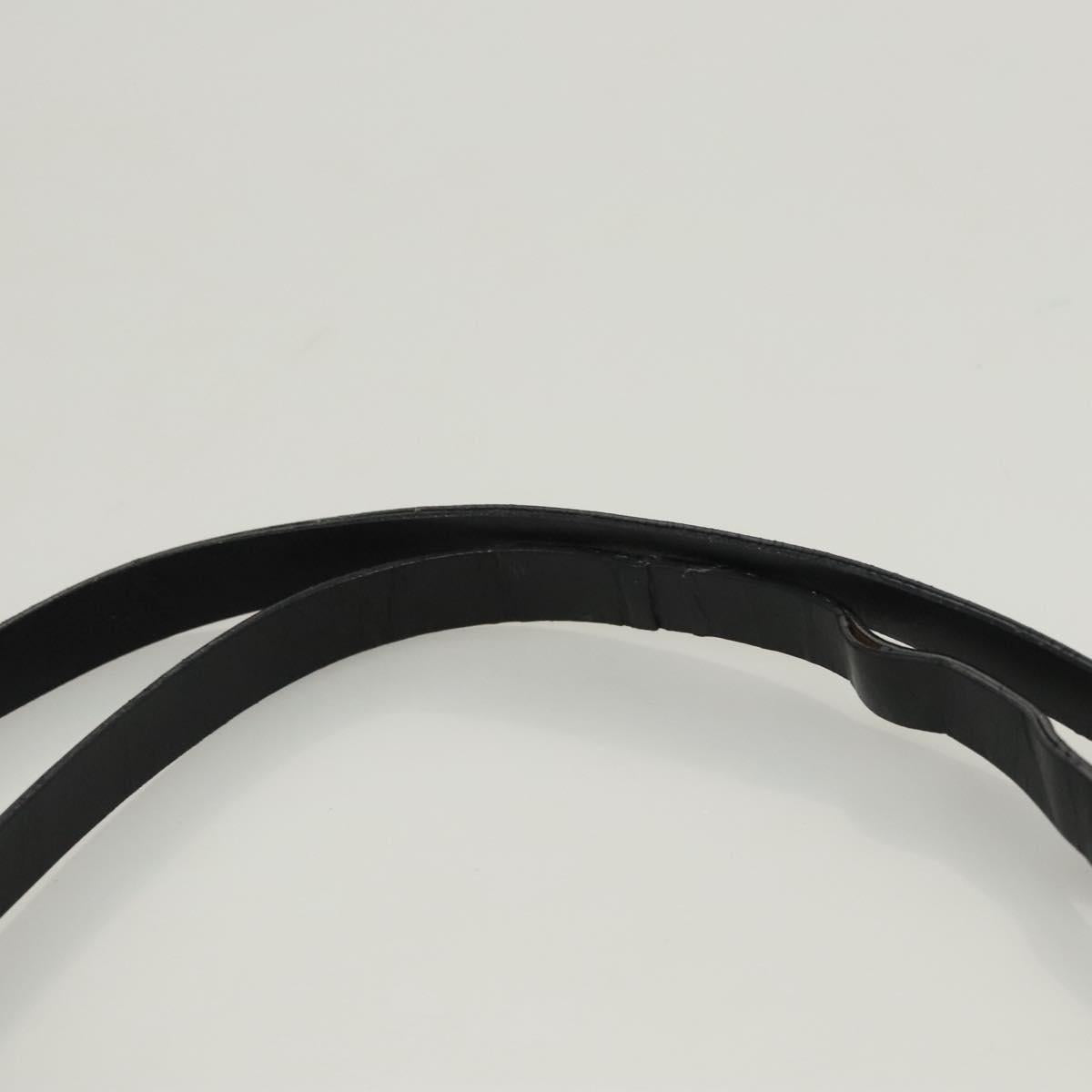 Salvatore Ferragamo Gancini Shoulder Bag Leather Black Silver Auth BA2413