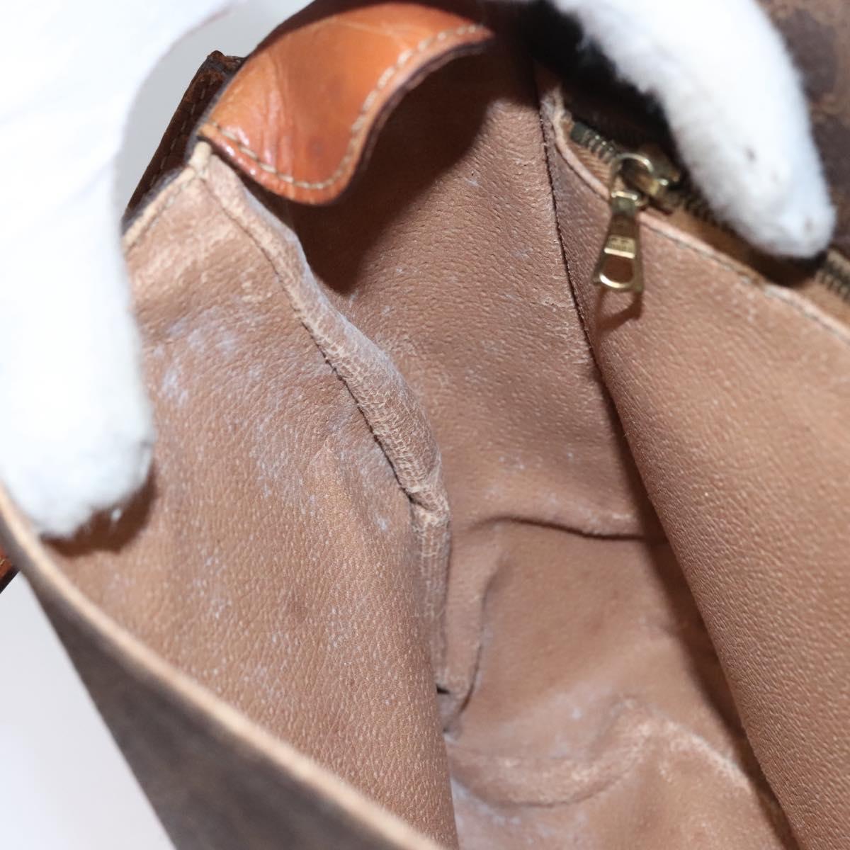 CELINE Macadam Canvas Shoulder Bag PVC Leather Brown Auth BA242