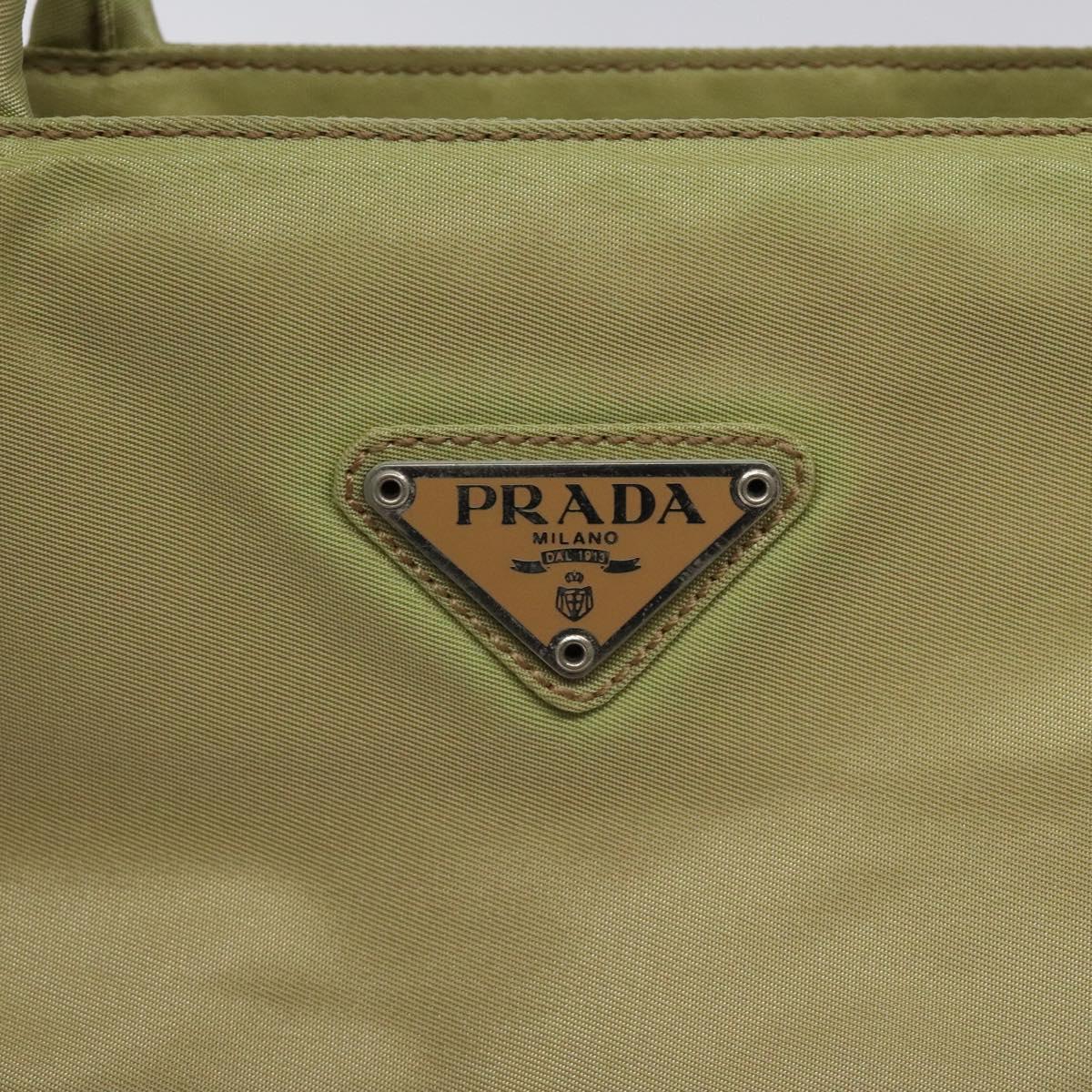PRADA Hand Bag Nylon Beige Auth BA2425