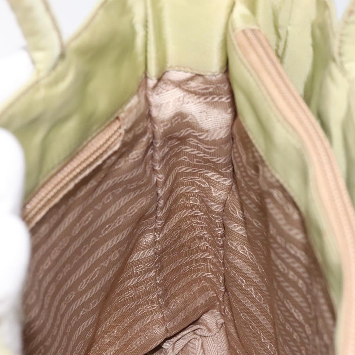 PRADA Hand Bag Nylon Beige Auth BA2425