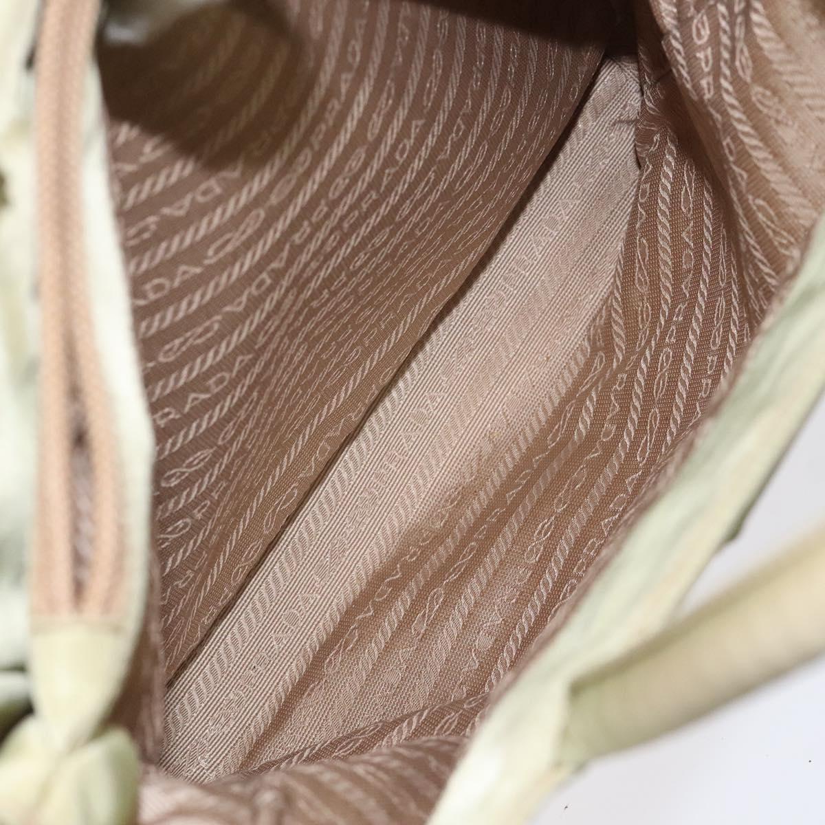 PRADA Hand Bag Nylon Beige Auth BA2425
