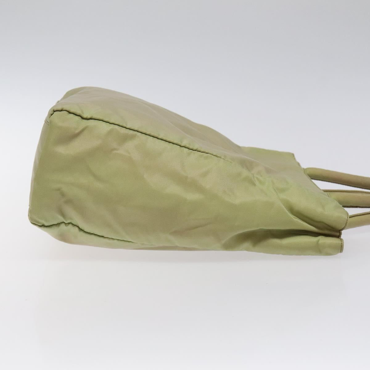 PRADA Hand Bag Nylon Beige Auth BA2425