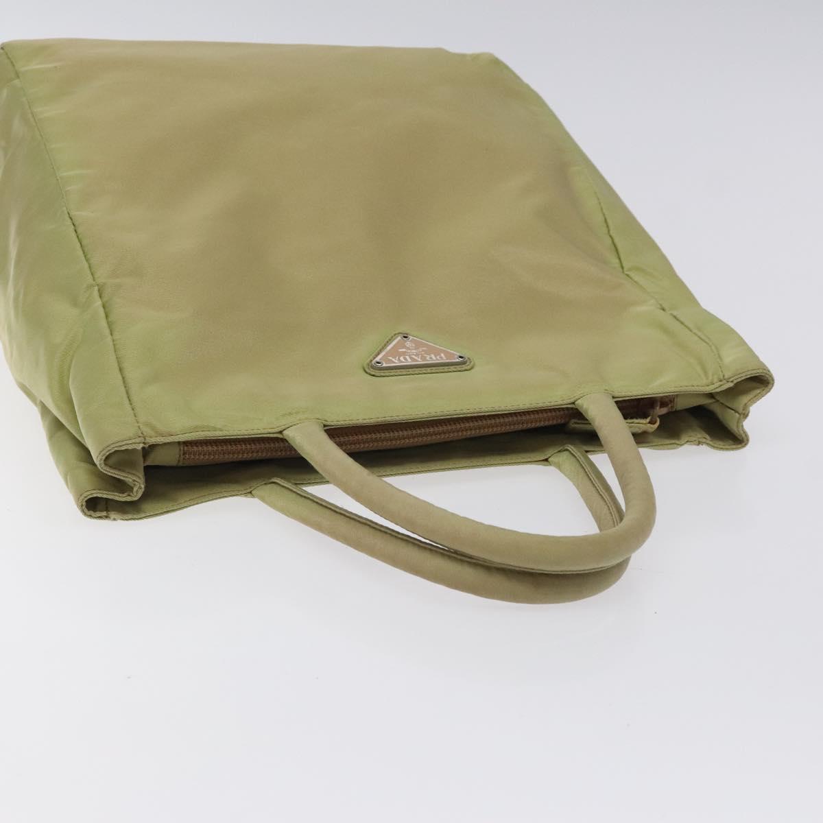 PRADA Hand Bag Nylon Beige Auth BA2425