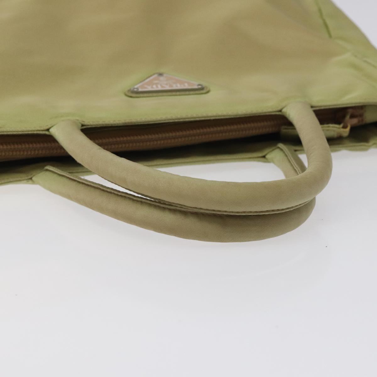 PRADA Hand Bag Nylon Beige Auth BA2425
