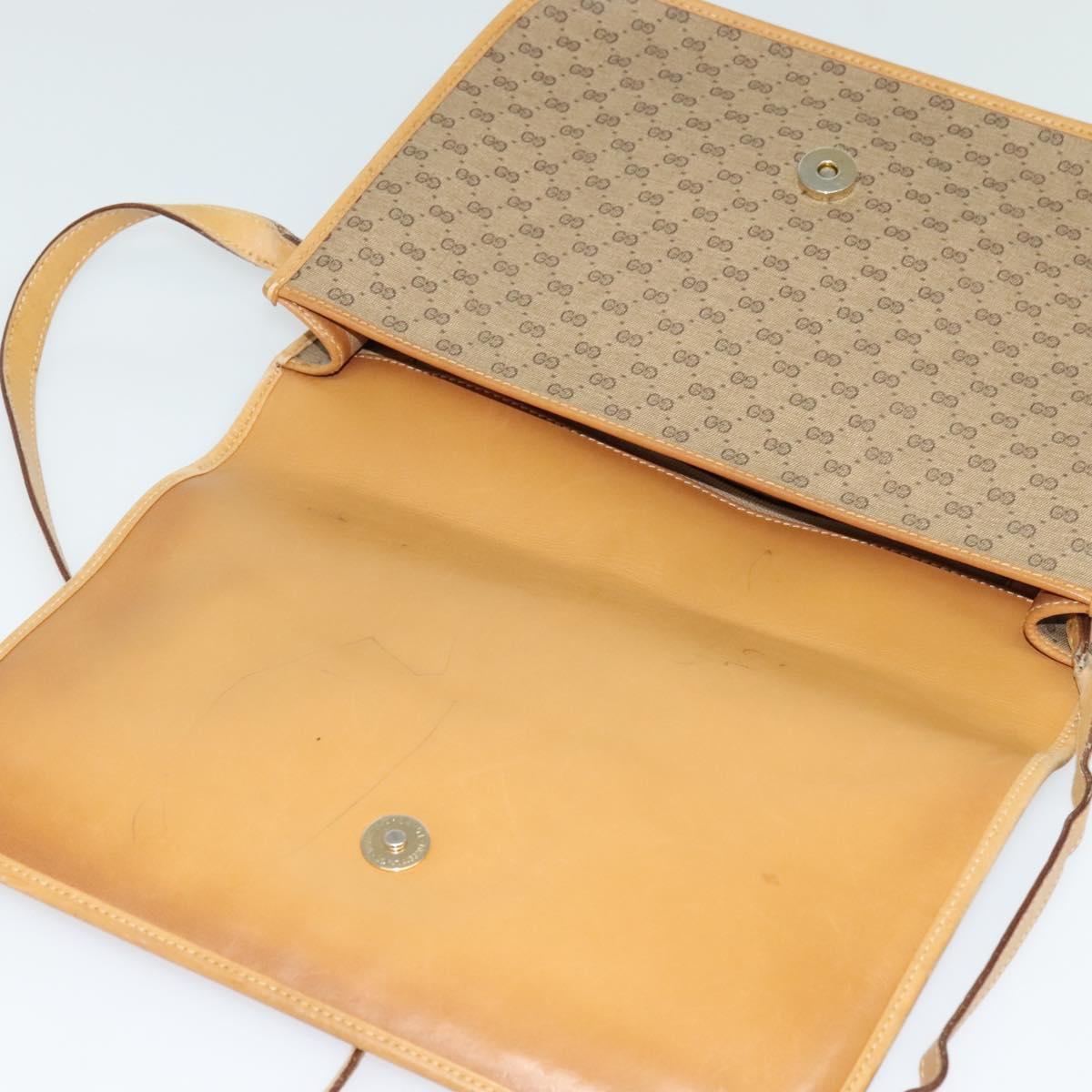 GUCCI Micro GG Supreme Shoulder Bag PVC Beige Gold 001 104 0551 Auth BA2438