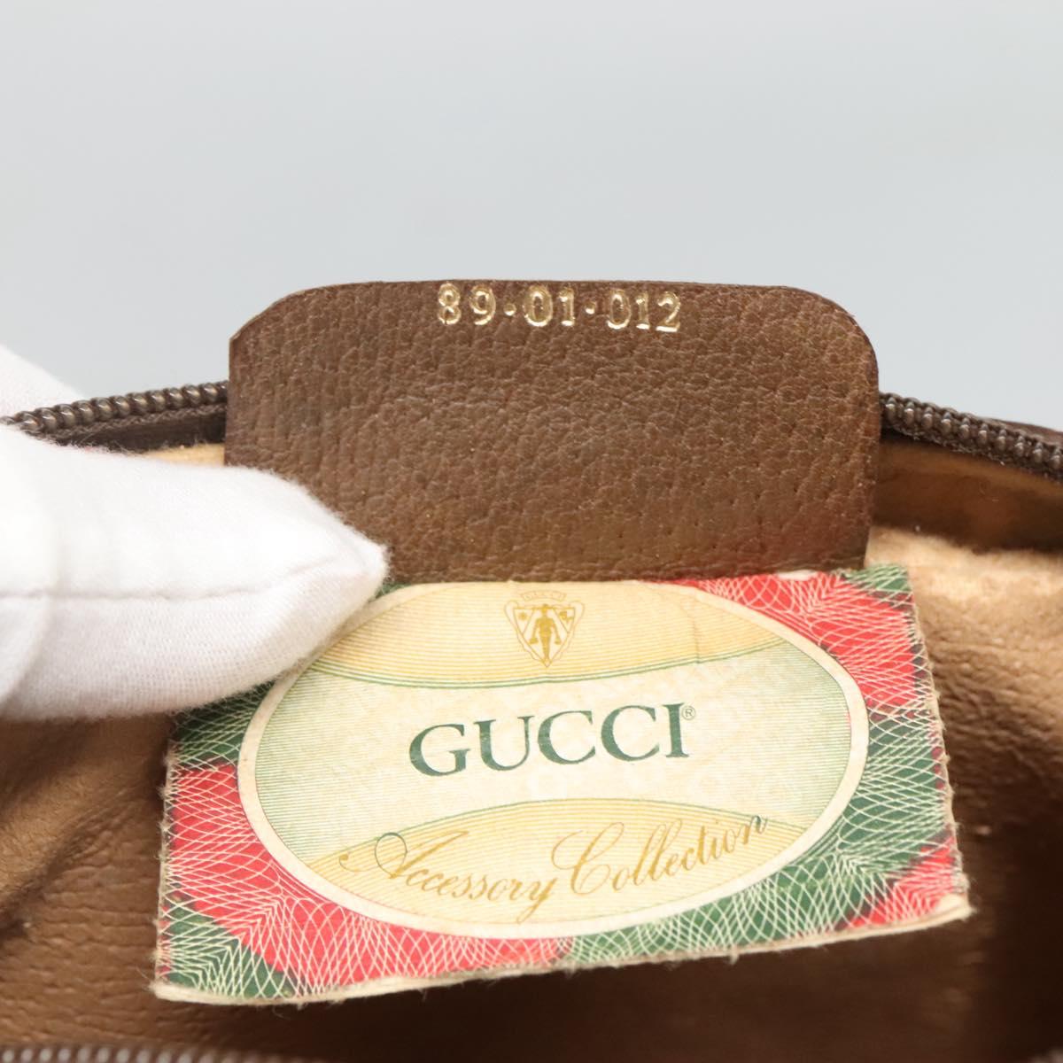 GUCCI GG Supreme Web Sherry Line Clutch Bag PVC Beige 89 01 012 Auth BA2439