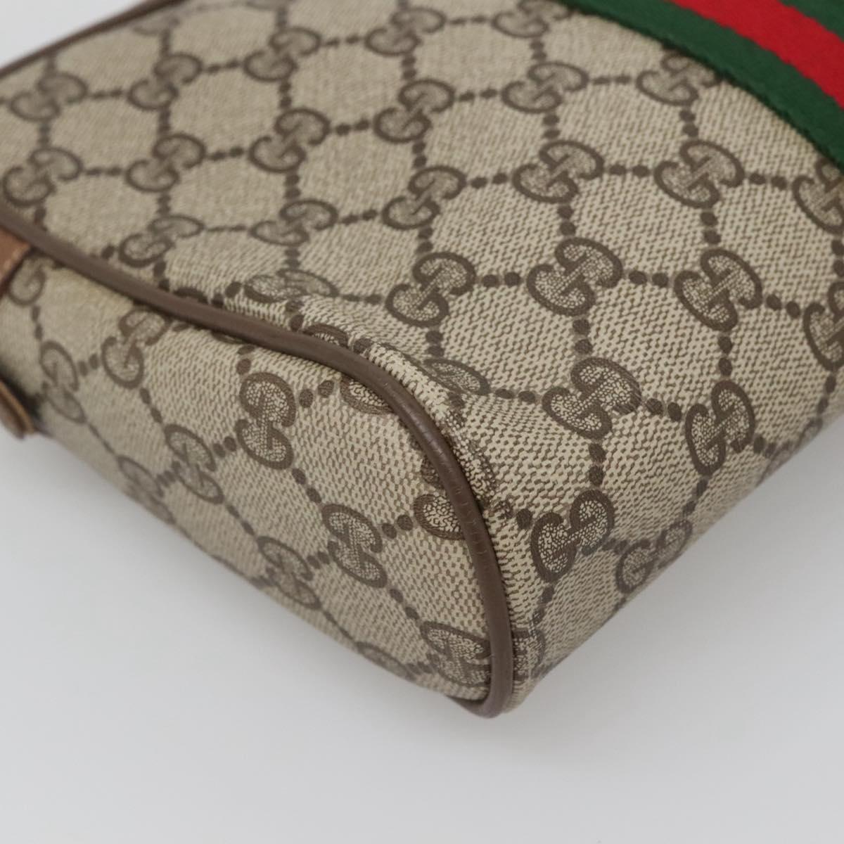 GUCCI GG Supreme Web Sherry Line Clutch Bag PVC Beige 89 01 012 Auth BA2439