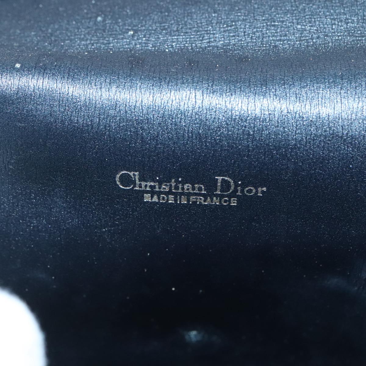 Christian Dior Trotter Canvas Shoulder Bag Navy Gold Auth BA2448