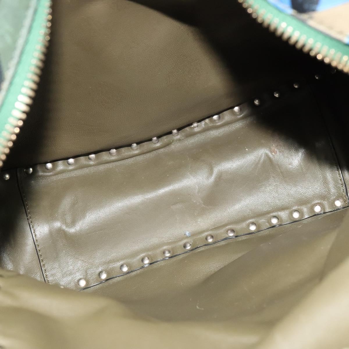 VALENTINO Studs Backpack Leather Camouflage Auth BA2454