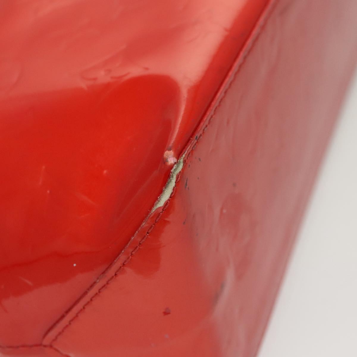 LOUIS VUITTON Monogram Vernis Reade PM Hand Bag Red Rouge M91088 LV Auth BA2461