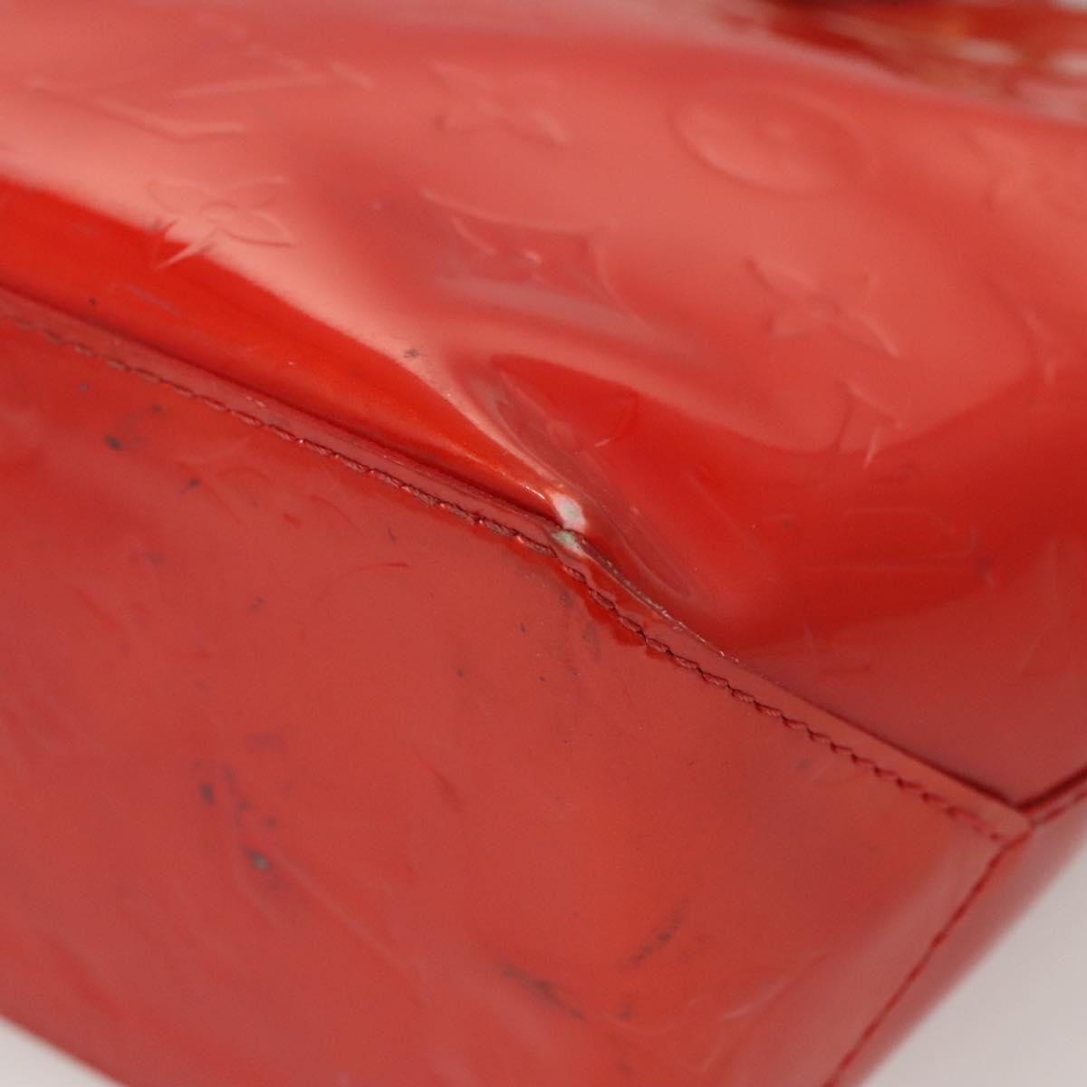 LOUIS VUITTON Monogram Vernis Reade PM Hand Bag Red Rouge M91088 LV Auth BA2461