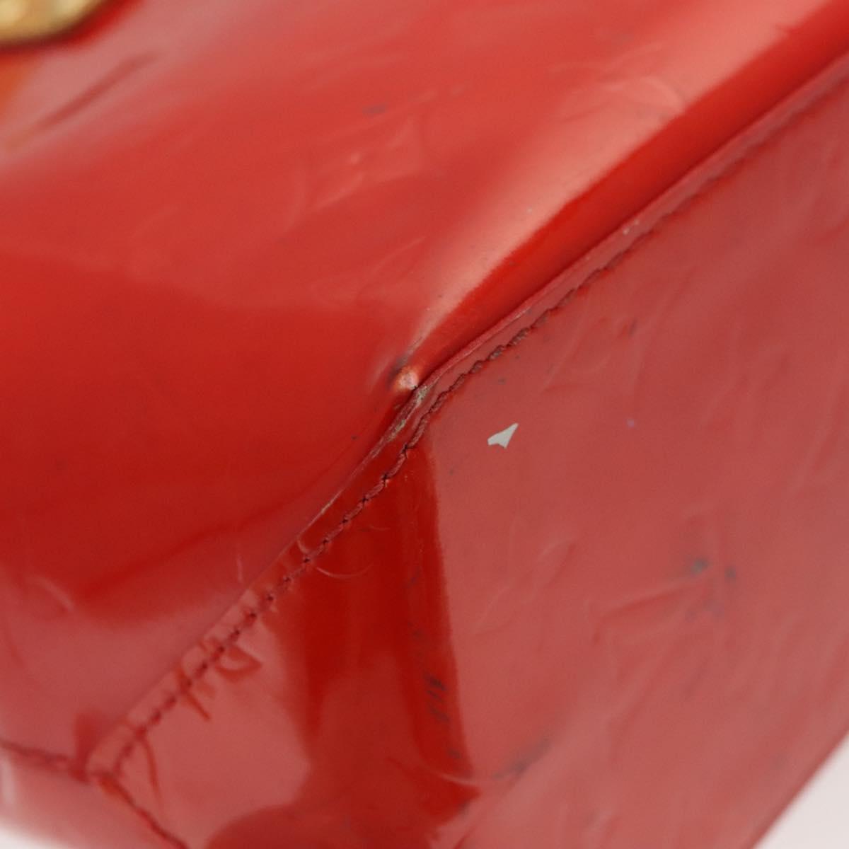 LOUIS VUITTON Monogram Vernis Reade PM Hand Bag Red Rouge M91088 LV Auth BA2461