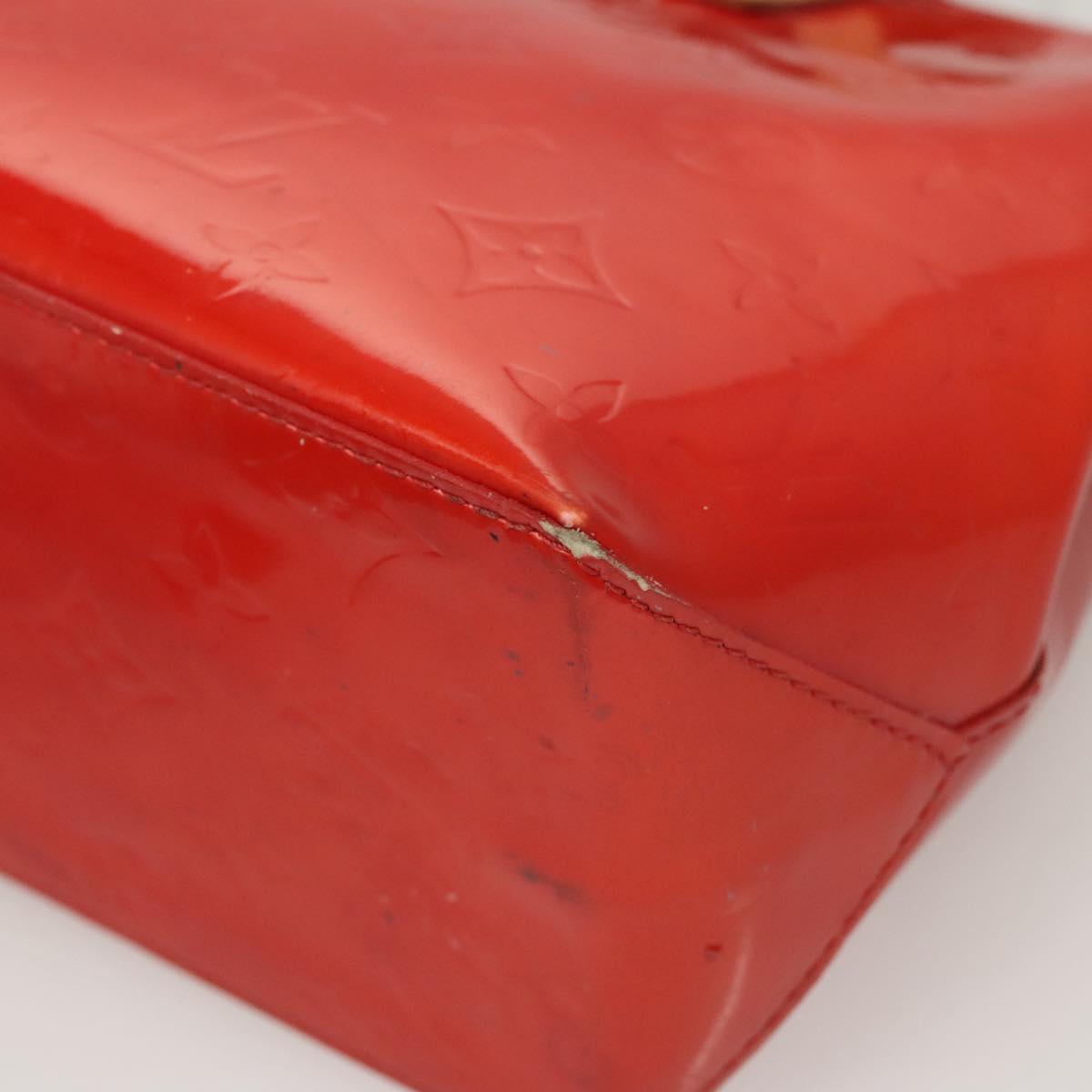 LOUIS VUITTON Monogram Vernis Reade PM Hand Bag Red Rouge M91088 LV Auth BA2461