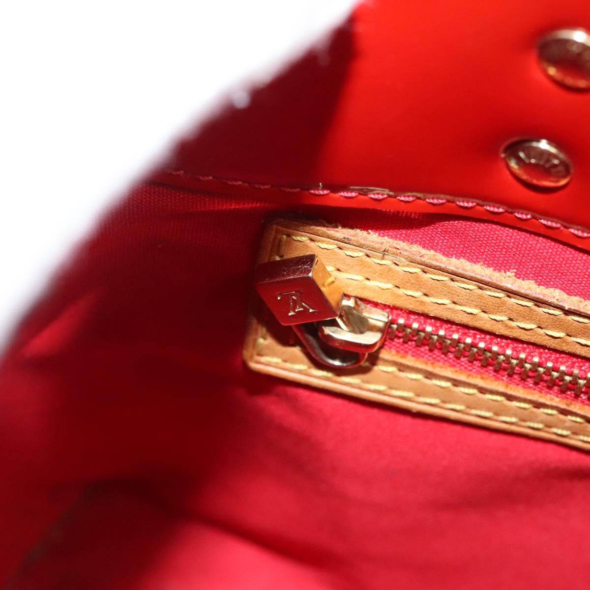 LOUIS VUITTON Monogram Vernis Reade PM Hand Bag Red Rouge M91088 LV Auth BA2461