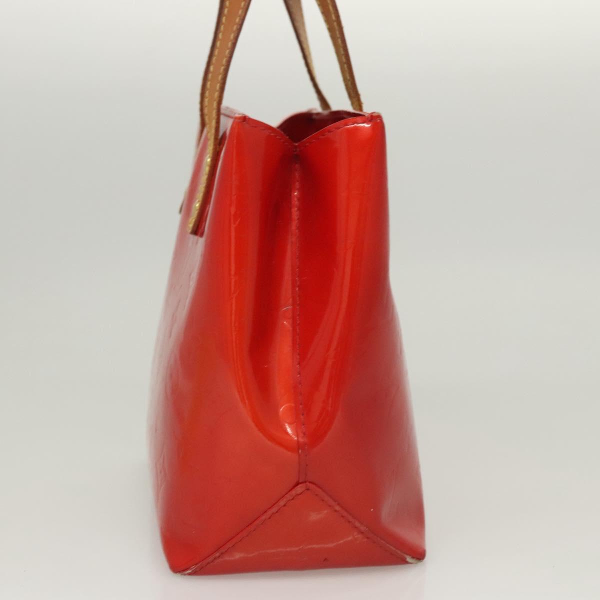 LOUIS VUITTON Monogram Vernis Reade PM Hand Bag Red Rouge M91088 LV Auth BA2461