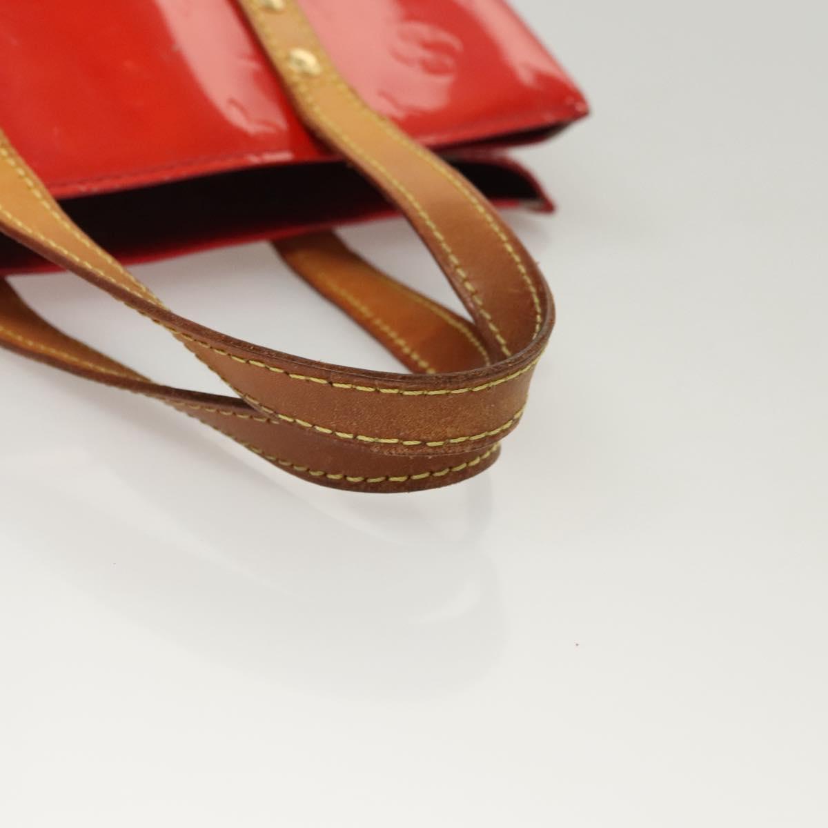 LOUIS VUITTON Monogram Vernis Reade PM Hand Bag Red Rouge M91088 LV Auth BA2461