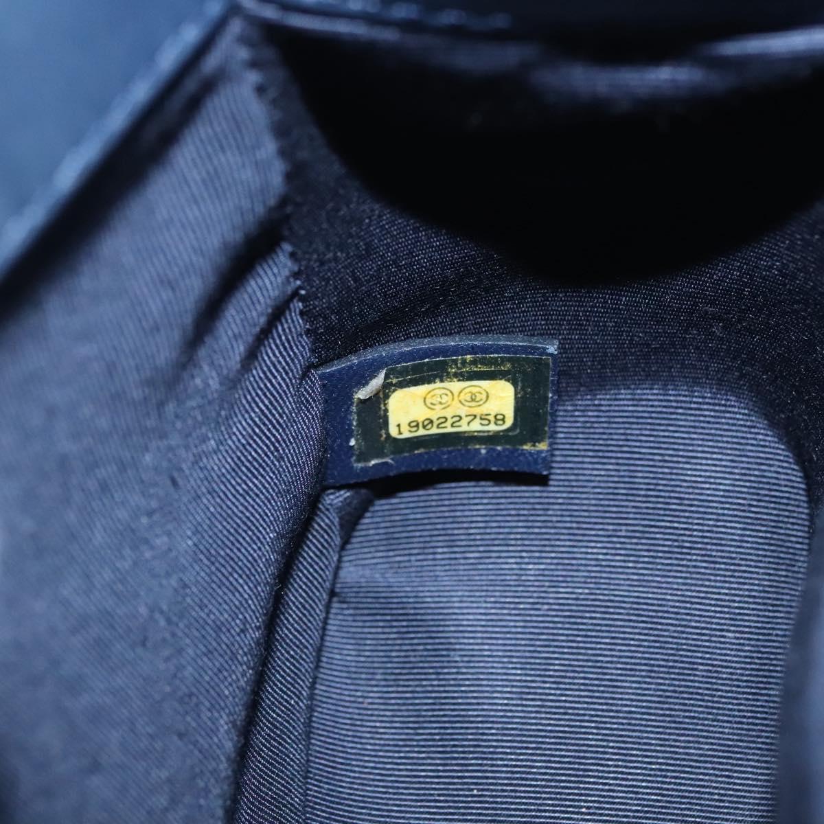 CHANEL Chain Matelasse Boy Chanel Shoulder Bag Lamb Skin Navy CC Auth BA246AM