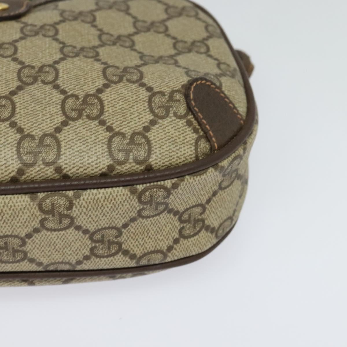 GUCCI GG Supreme Web Sherry Line Bag PVC Beige Gold 89 02 066 Auth BA2473