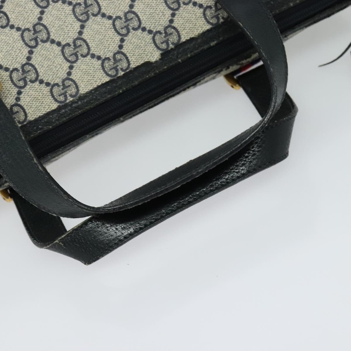 GUCCI GG Supreme Sherry Line Bag PVC 2way Navy Gold 39 02 040 Auth BA2475