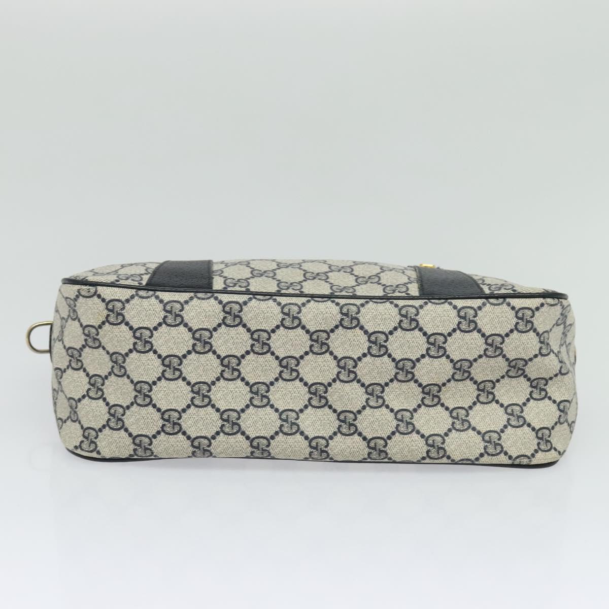 GUCCI GG Supreme Sherry Line Bag PVC 2way Navy Gold 39 02 040 Auth BA2475