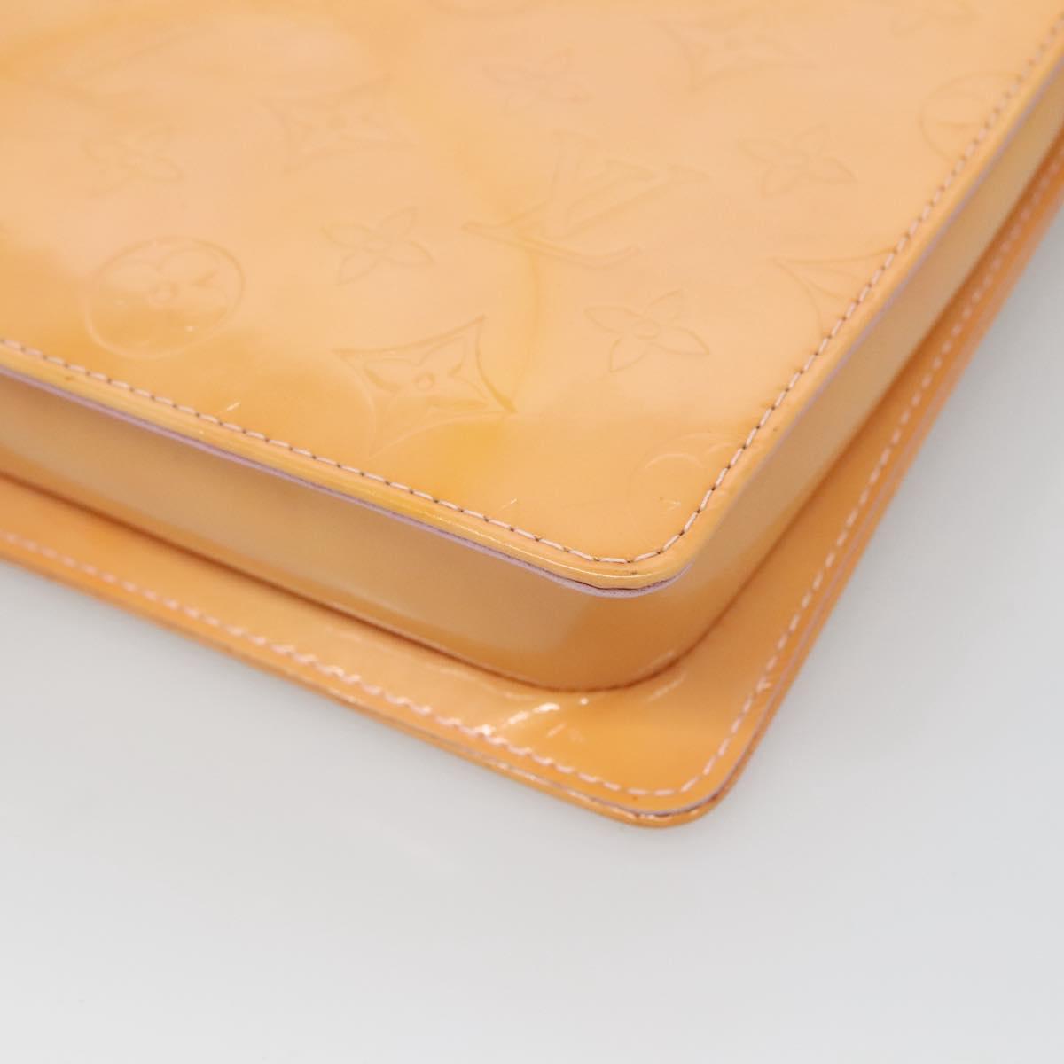 LOUIS VUITTON Monogram Vernis Motto Pouch Marshmallow Pink M91312 Auth BA2486