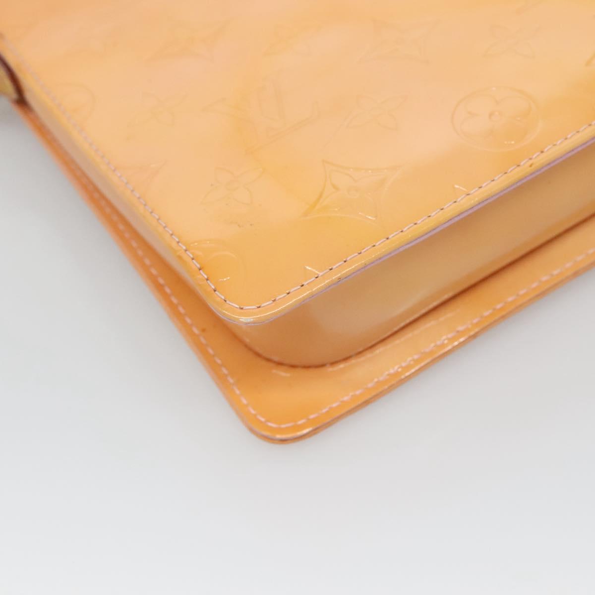 LOUIS VUITTON Monogram Vernis Motto Pouch Marshmallow Pink M91312 Auth BA2486