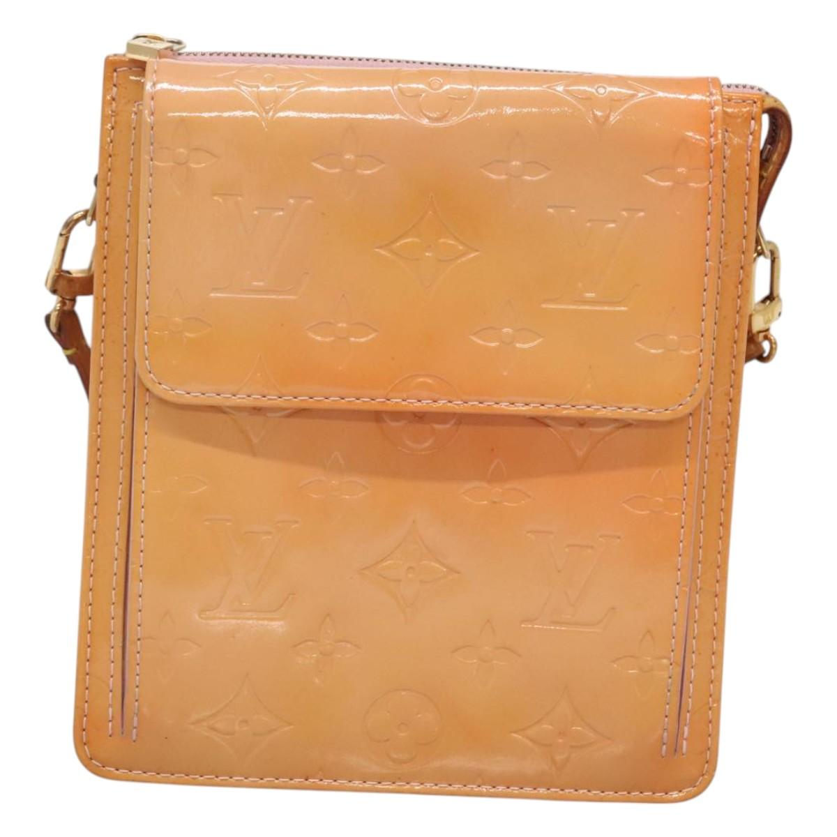 LOUIS VUITTON Monogram Vernis Motto Pouch Marshmallow Pink M91312 Auth BA2486