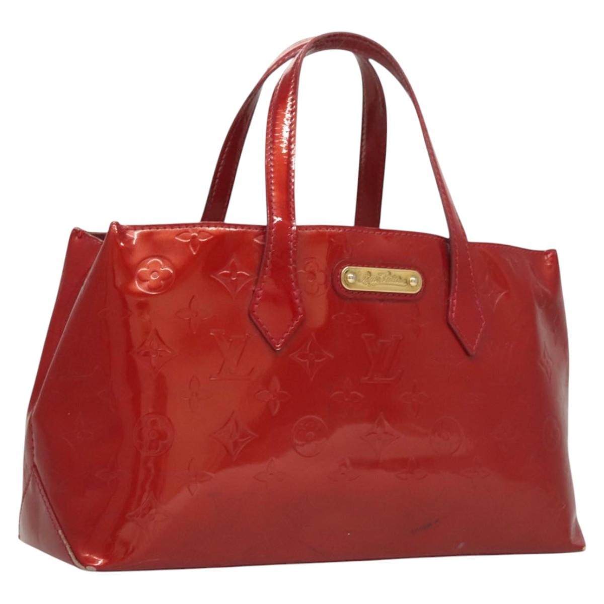 LOUIS VUITTON Monogram Vernis Wilshire PM Bag Pomme D'amour M93642 Auth BA2487