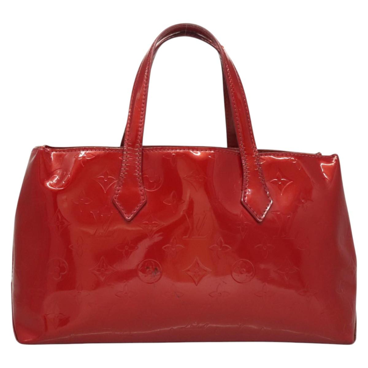 LOUIS VUITTON Monogram Vernis Wilshire PM Bag Pomme D'amour M93642 Auth BA2487