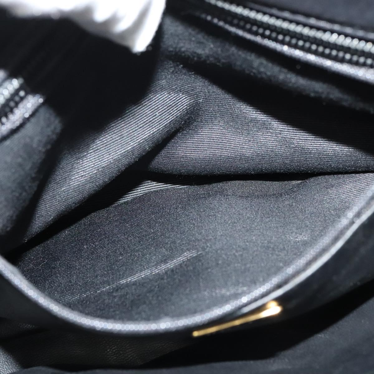 BALLY Shoulder Bag Leather Black Gold Auth BA2507