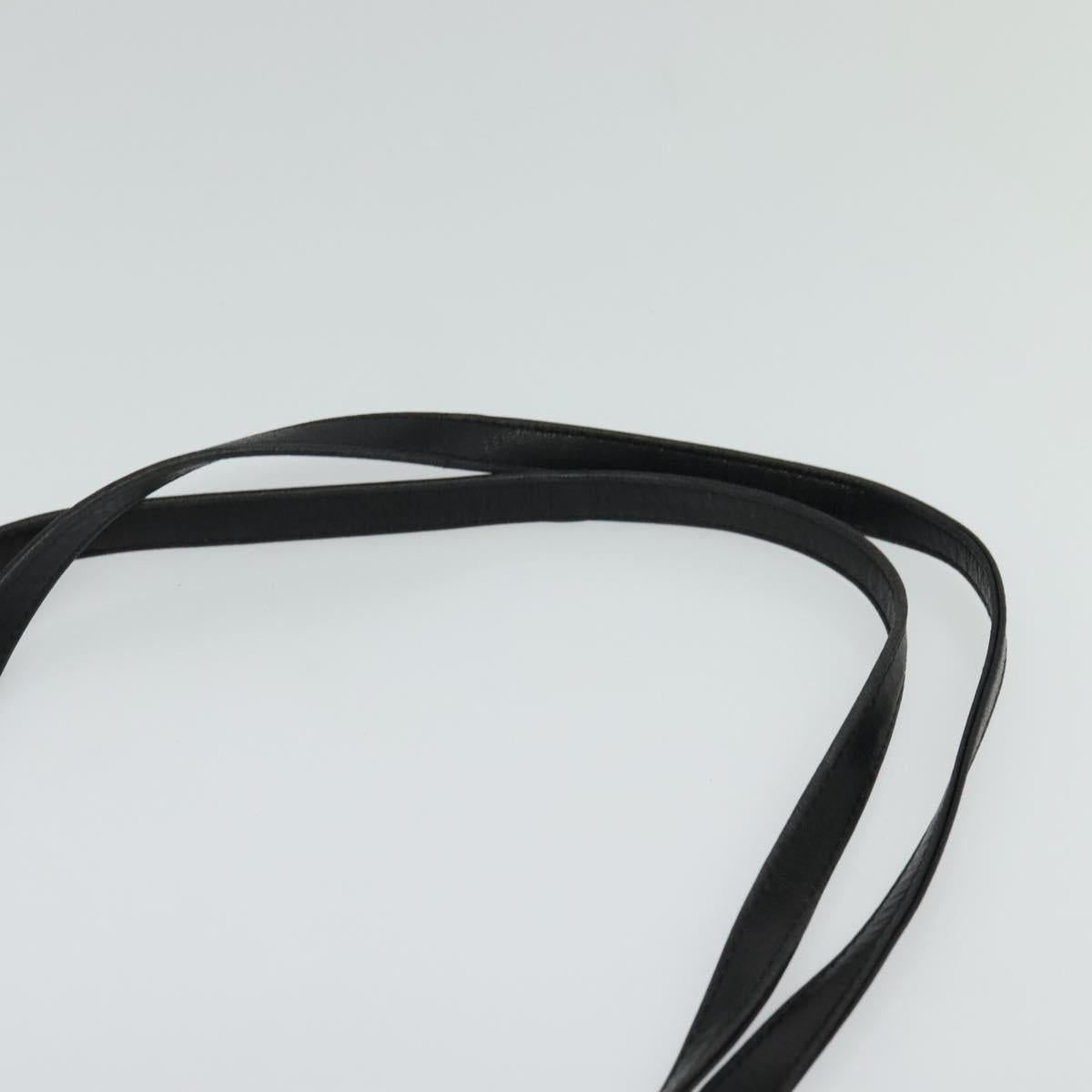 BALLY Shoulder Bag Leather Black Gold Auth BA2507