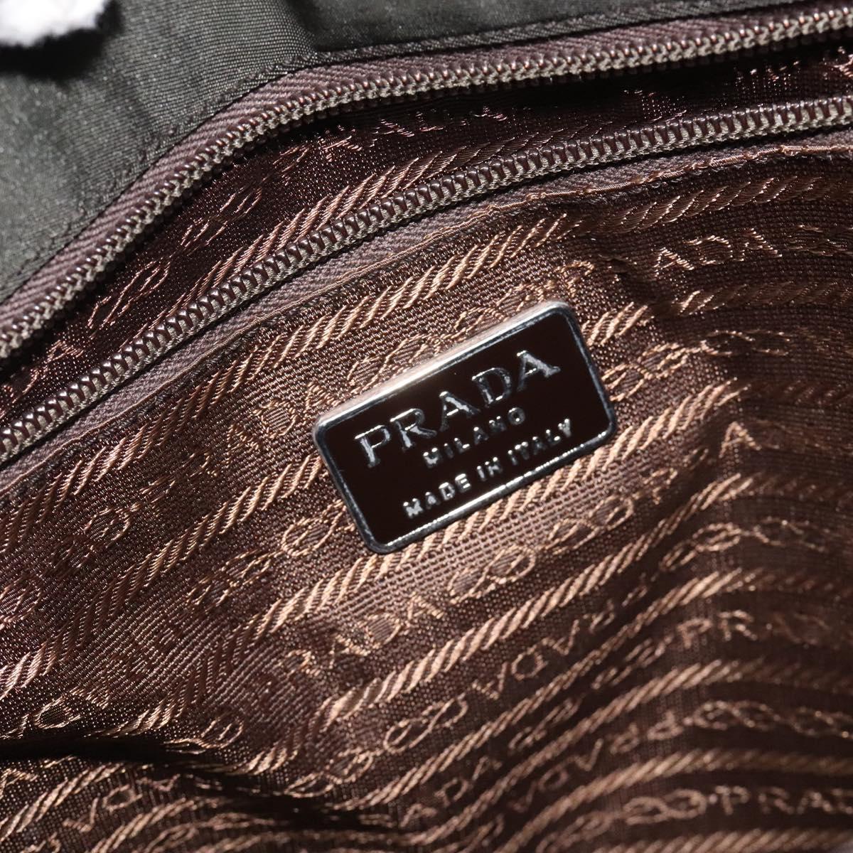 PRADA Shoulder Bag Nylon Green Silver Auth BA2512