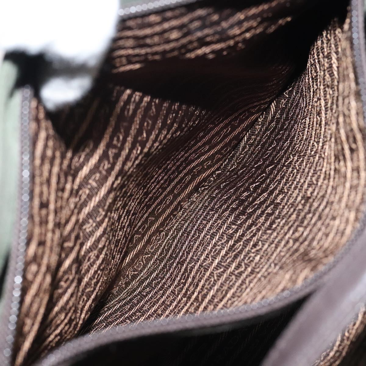 PRADA Shoulder Bag Nylon Green Silver Auth BA2512