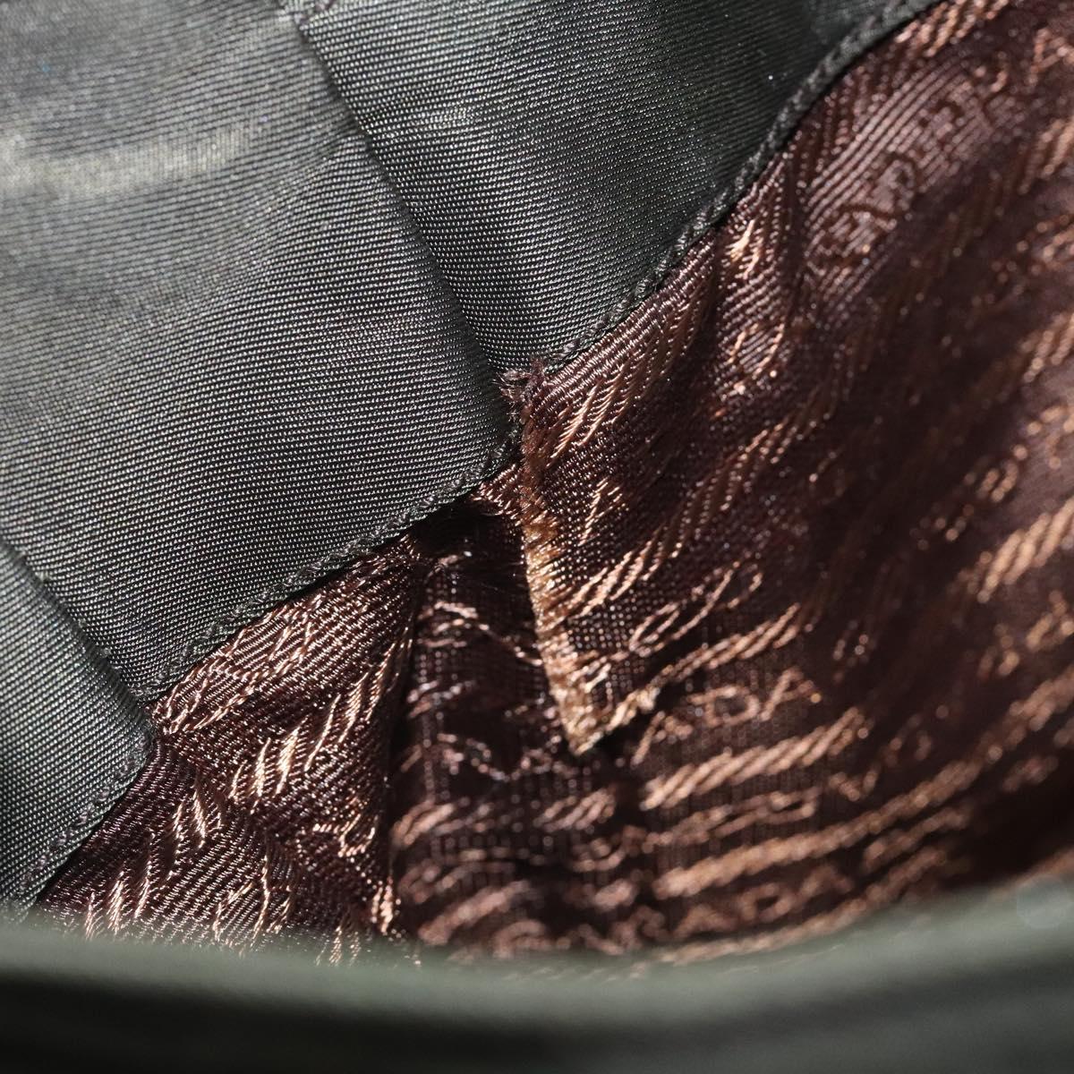 PRADA Shoulder Bag Nylon Green Silver Auth BA2512