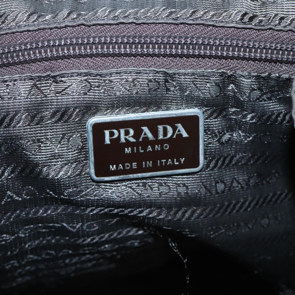 PRADA Backpack Nylon Khaki Silver Auth BA2515