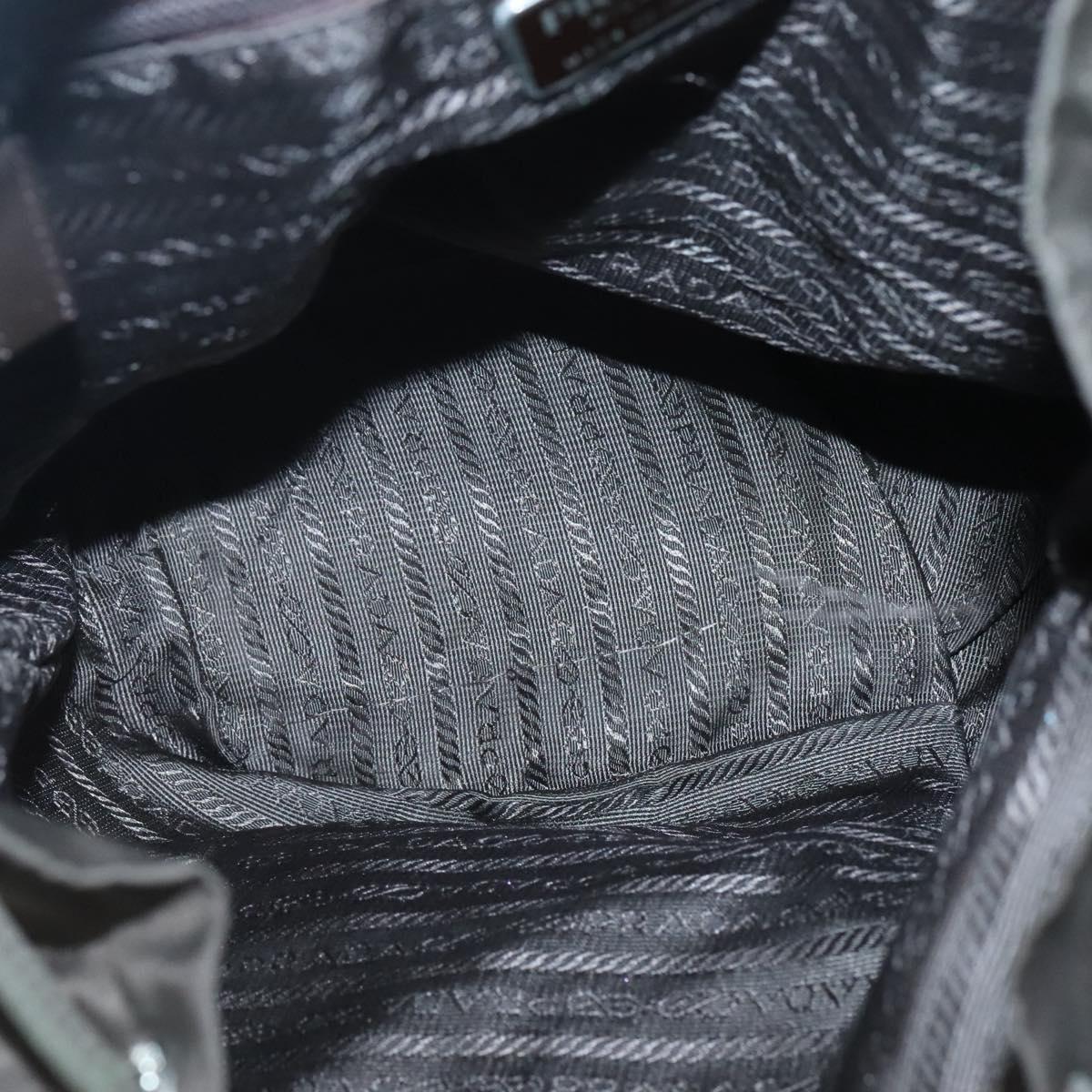 PRADA Backpack Nylon Khaki Silver Auth BA2515