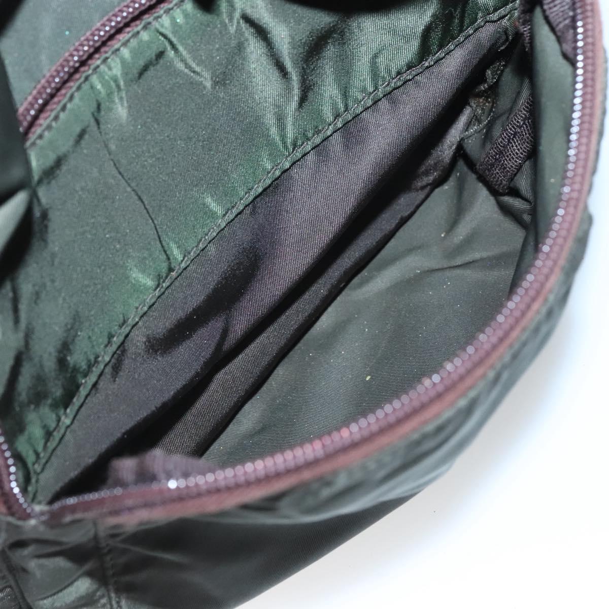 PRADA Backpack Nylon Khaki Silver Auth BA2515