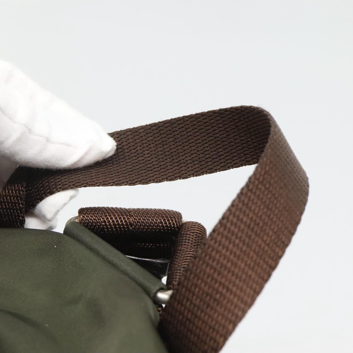 PRADA Backpack Nylon Khaki Silver Auth BA2515