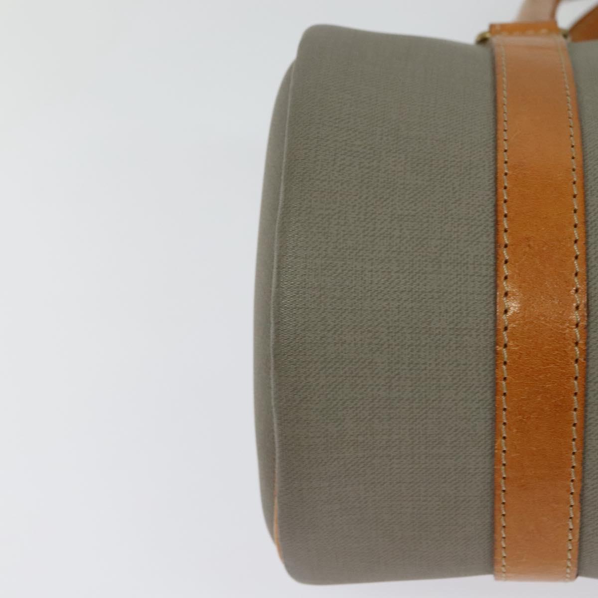 Christian Dior Hand Bag Leather PVC Gray Gold Auth BA2551