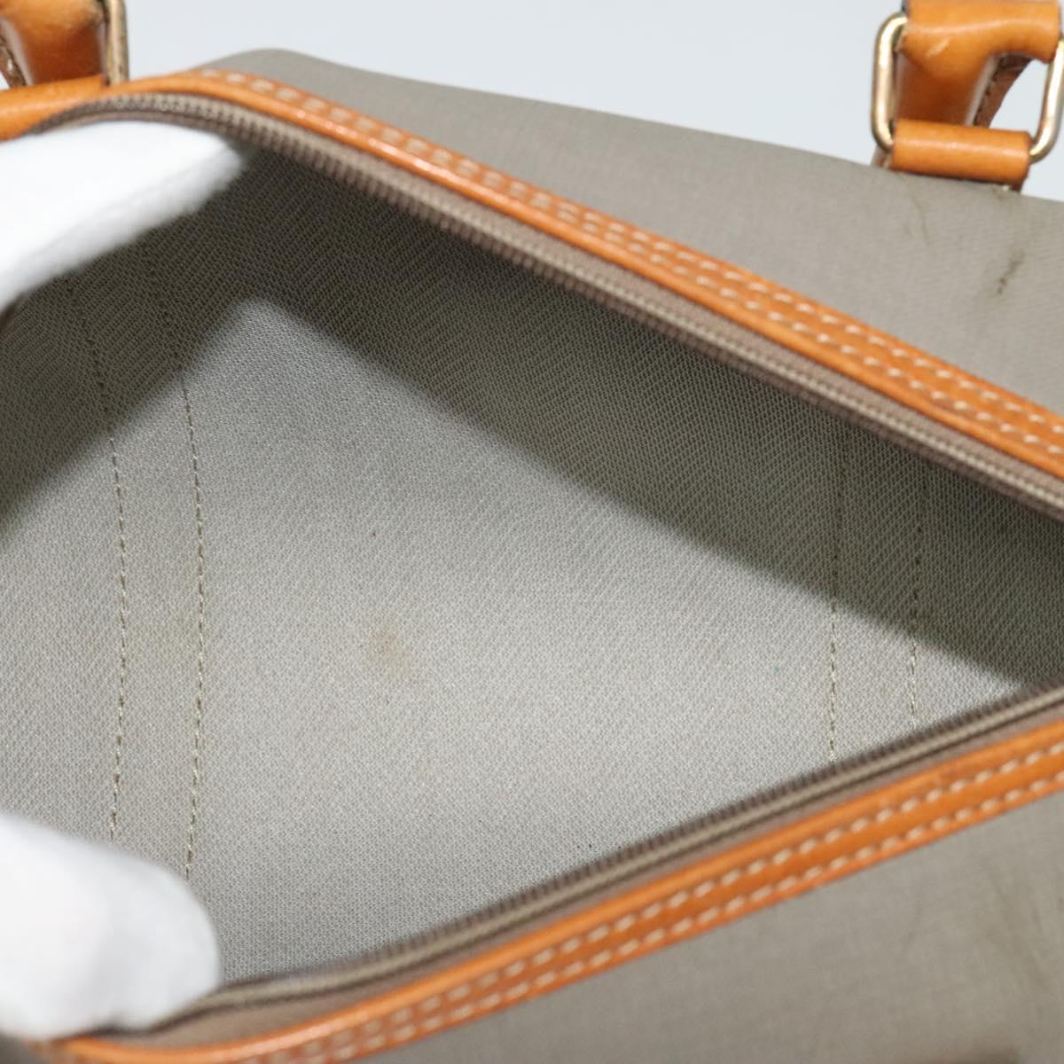 Christian Dior Hand Bag Leather PVC Gray Gold Auth BA2551
