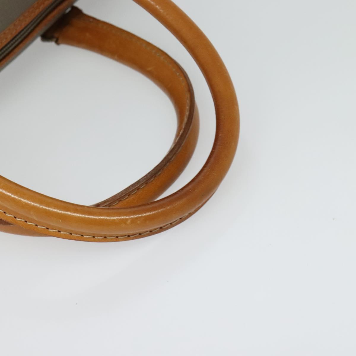 Christian Dior Hand Bag Leather PVC Gray Gold Auth BA2551